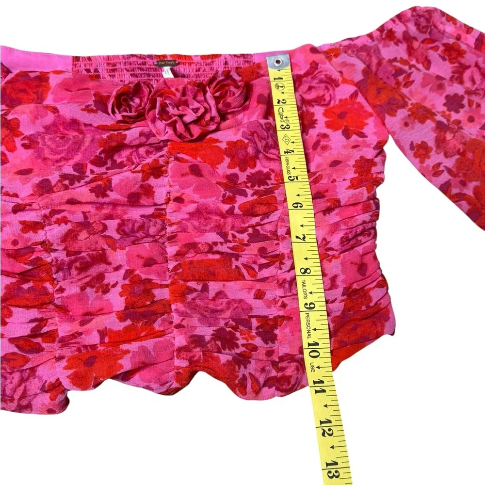 Free People Oh Lala Floral Rosette Top size XS